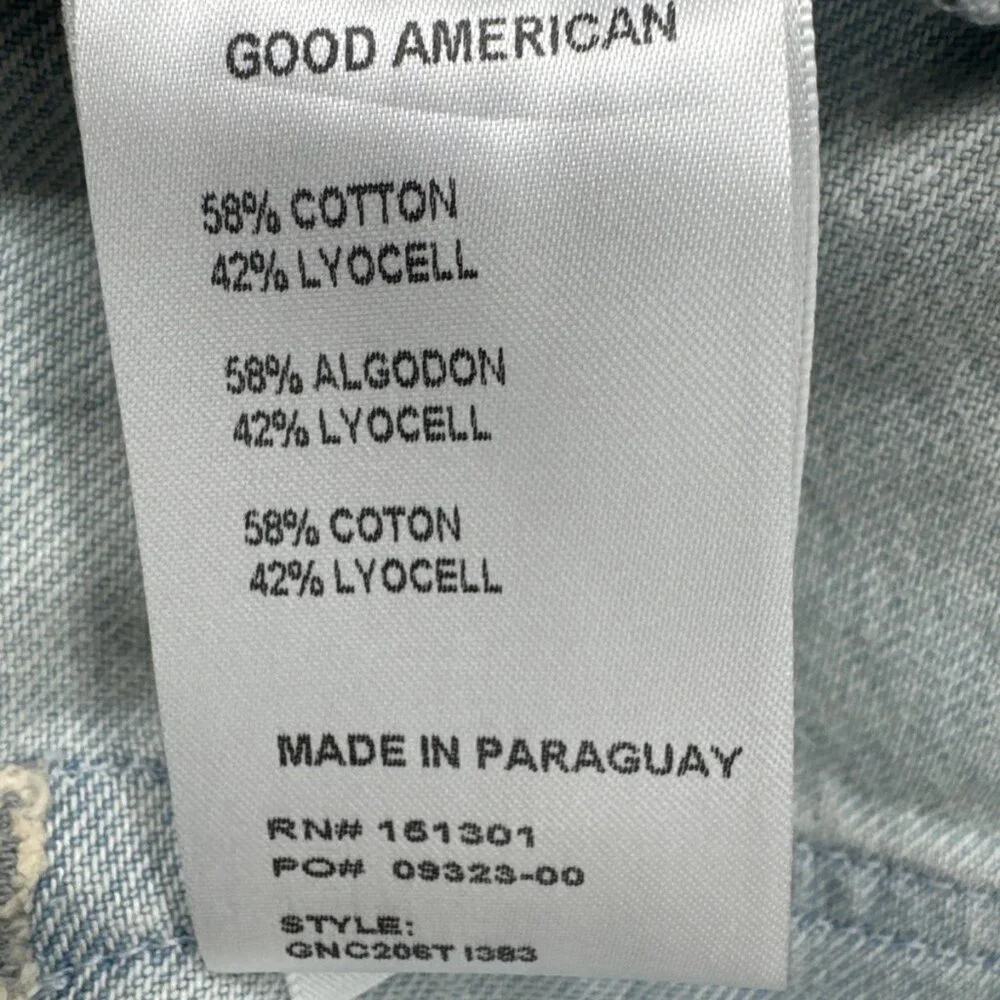 Good American Womens Acid Washed Jeans Size 15 Distressed Relaxed Soft 38x33 NEW - Picture 8 of 13
